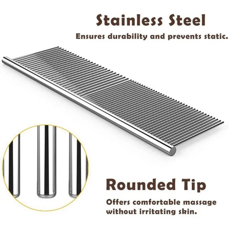 Silky hair guaranteed! Stainless steel comb for easy grooming.