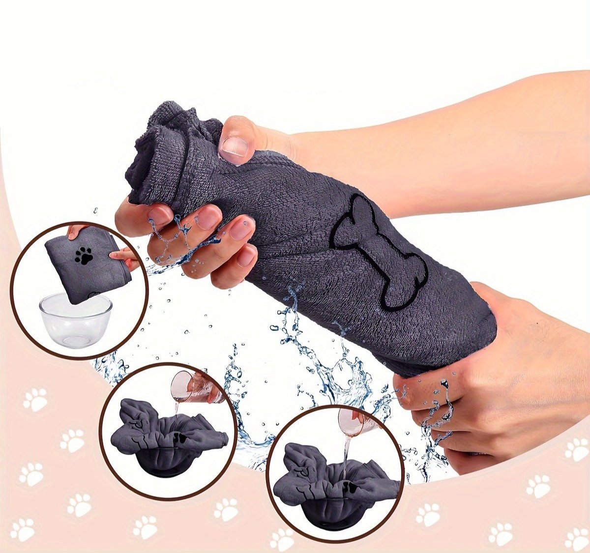 Pack of 4 Miracle Towels for Dogs: Express Drying and Extreme Softness