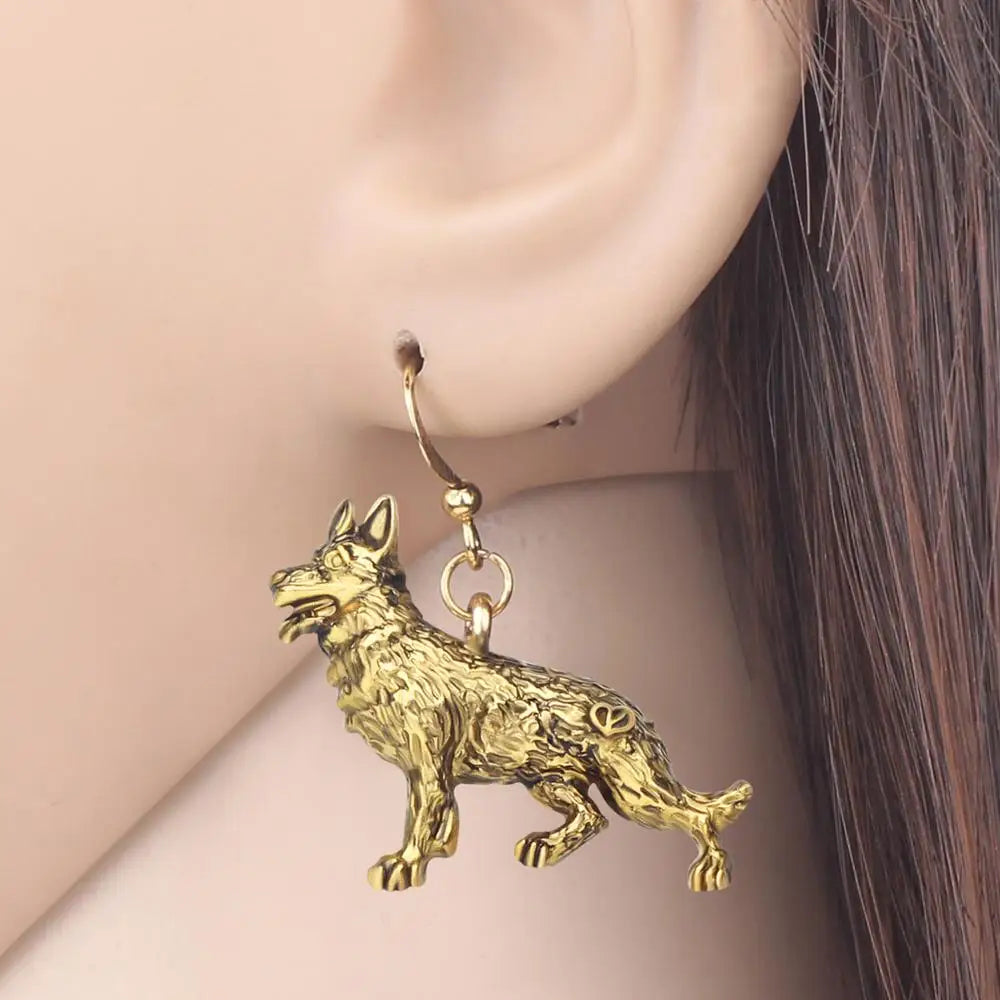 Trop mignonnes ! Boucles d'oreilles Berger Allemand pour les fans de chiens