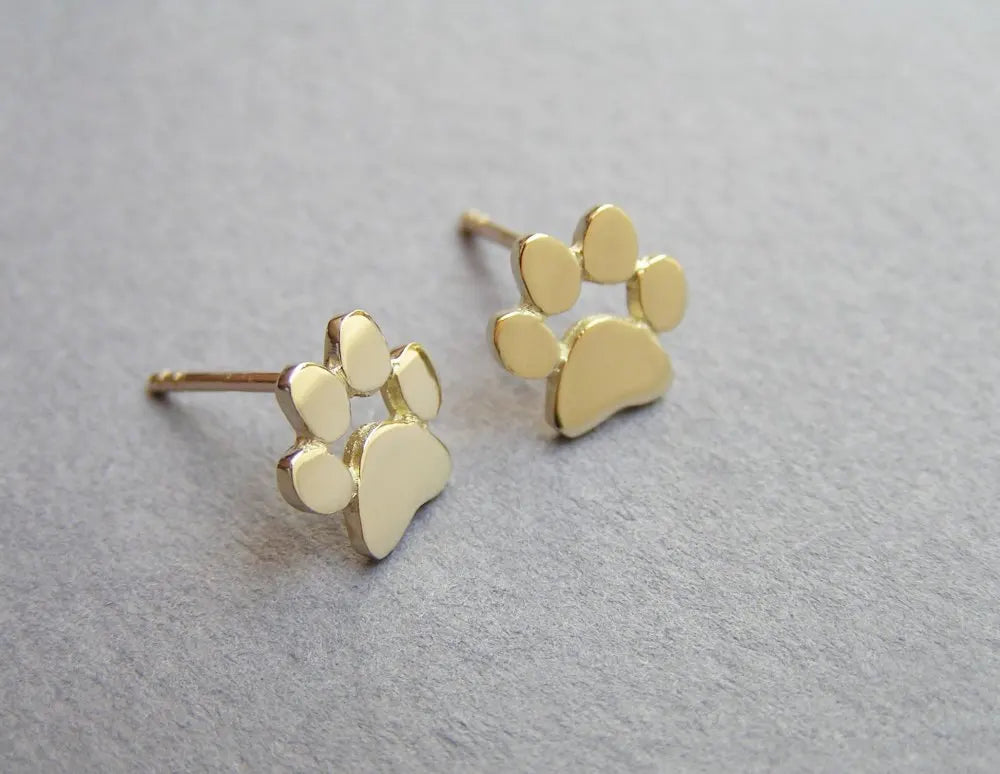 Silver/Gold Earrings: Dog Paw for a Unique Look