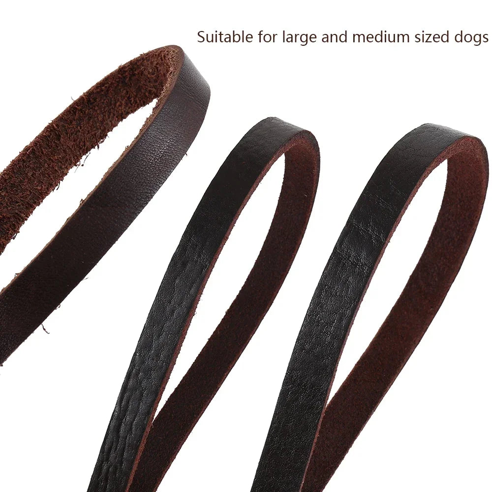 Genuine Leather: Heavy duty leash for large dogs.