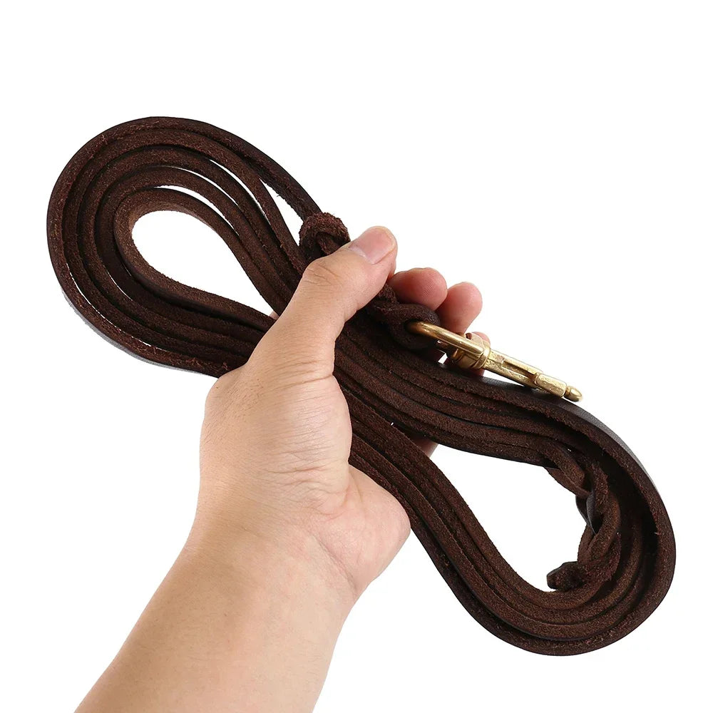 Genuine Leather: Heavy duty leash for large dogs.