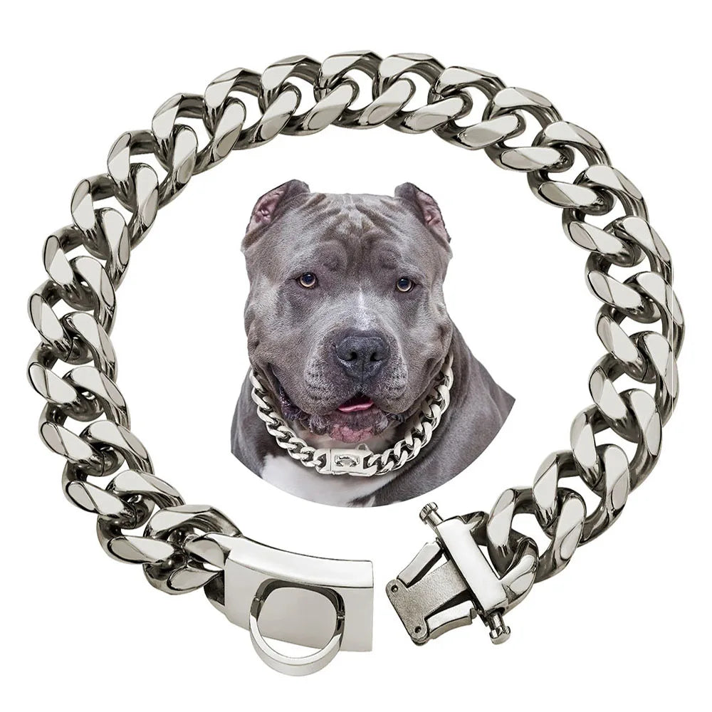 Collar para perros de acero inoxidable resistente y duradero: ¡la seguridad es lo primero!