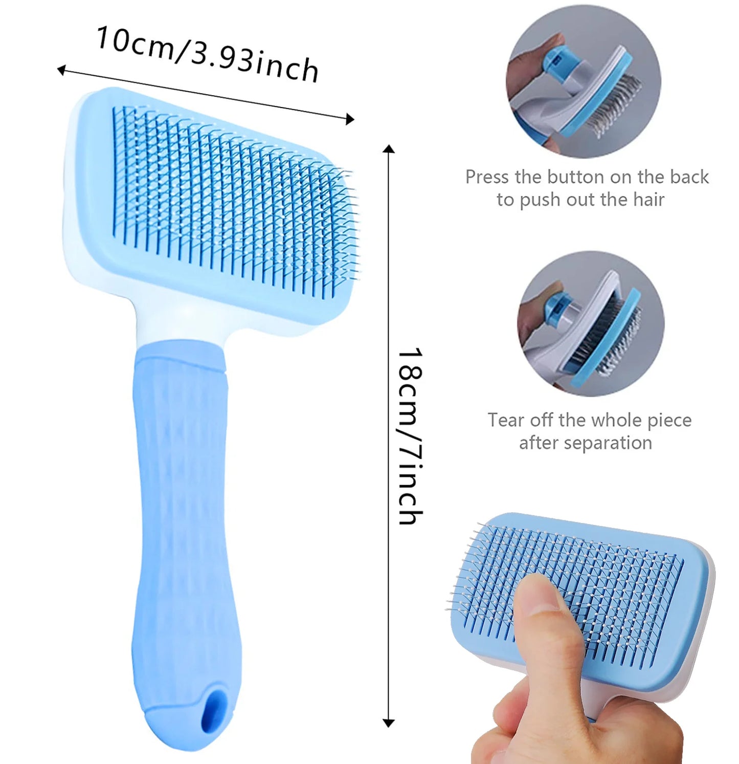 2-in-1 Grooming Brush: Detangles and massages for a shiny coat.