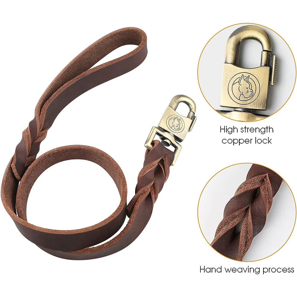 Professional leather leash: Strong, flexible, perfect for training!