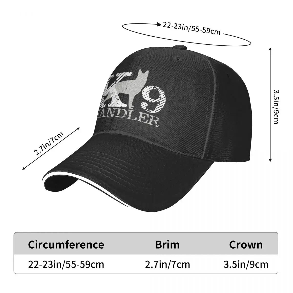 Gorra ajustable K9 Fashion: Talla única, se adapta a todas las cabezas.