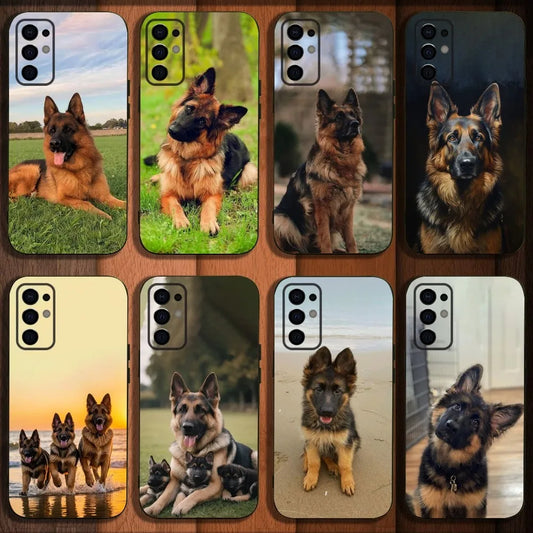 Samsung phone case with the image of a German Shepherd