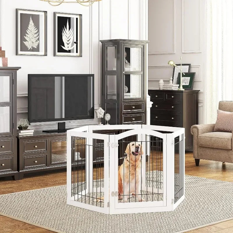 Barrière de protection pour chien de 3.65 m avec porte : sécurité renforcée