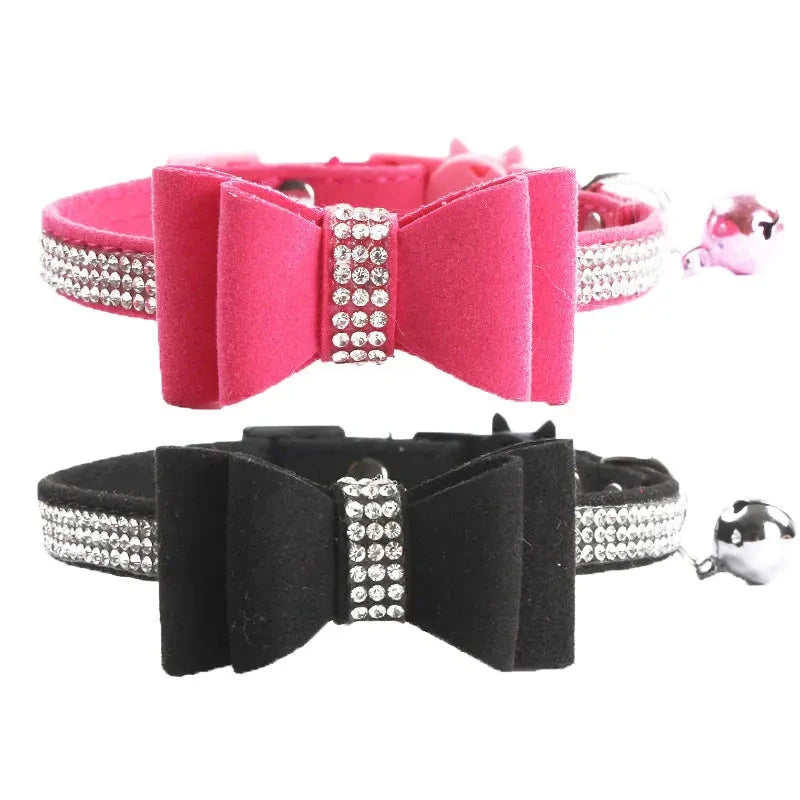 Collier pour chien rose vif avec clochette