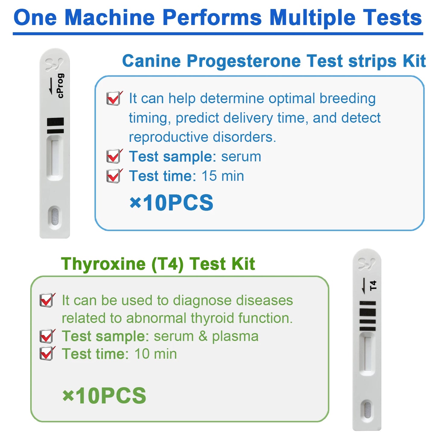 Test de progestérone et thyroxine précis. Investissez dans l'avenir de votre élevage