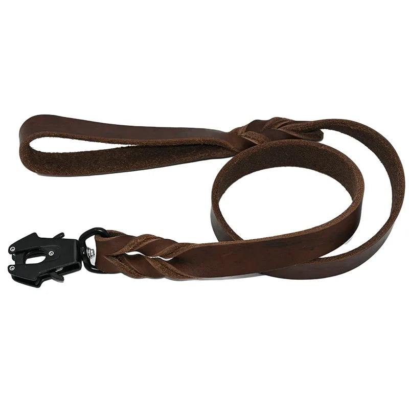 Genuine leather braided leash. Perfect for training