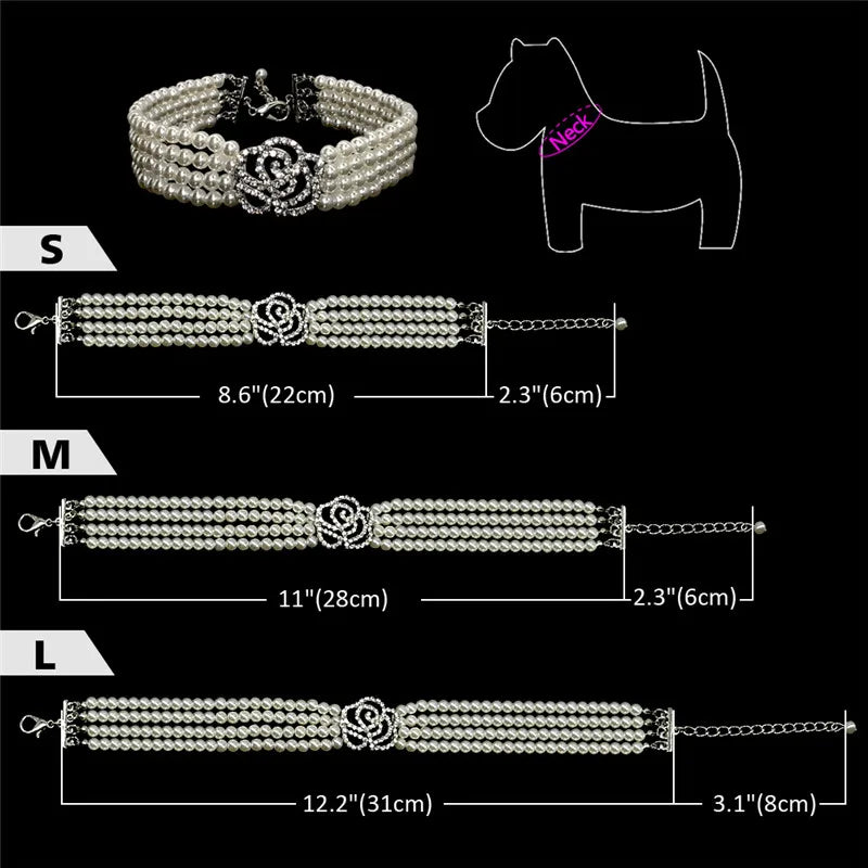 Collier de perles à 4 rangées pour chien : l'élégance à portée de pattes